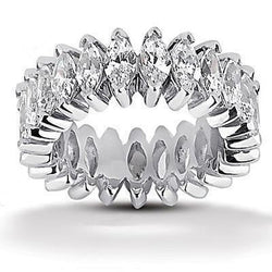 Diamanten Markiezin Cut Eternity Band 4,60 Ct Sieraden Nieuw
