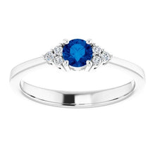 Afbeelding in Gallery-weergave laden, Diamanten Ring 1 Karaat Prong Setting Blauwe Saffier Vrouwen Sieraden - harrychadent.nl
