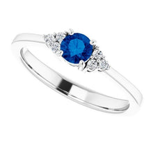 Afbeelding in Gallery-weergave laden, Diamanten Ring 1 Karaat Prong Setting Blauwe Saffier Vrouwen Sieraden - harrychadent.nl

