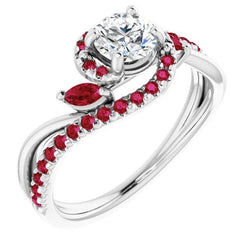 Diamanten Ring 1,65 Karaat Birmese Ruby Vrouwen Sieraden