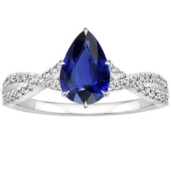 Diamanten Ring Infinity Stijl Met Accenten Blauwe Saffier 3,50 Karaat