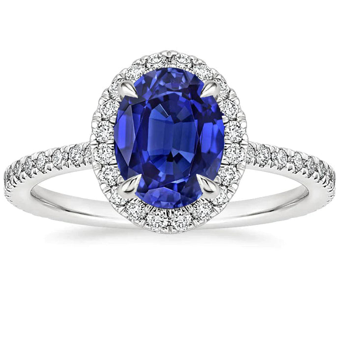 Diamanten Ring Saffier Halo