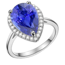 Afbeelding in Gallery-weergave laden, Diamanten Sieraden Halo Ceylon Saffier Ring 4 Karaat - harrychadent.nl
