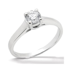Diamanten Solitaire Ring Prong-stijl 1 Ct. Wit goud 14K