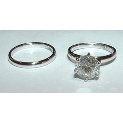 Natuurlijke uit de aarde gewonnen diamanten solitaire ring set 2 ct Witgoud