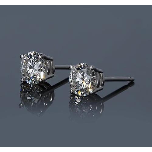 Diamanten Stud Earring 1.50 Karaat Prong Rond Wit Goud 14K - harrychadent.nl