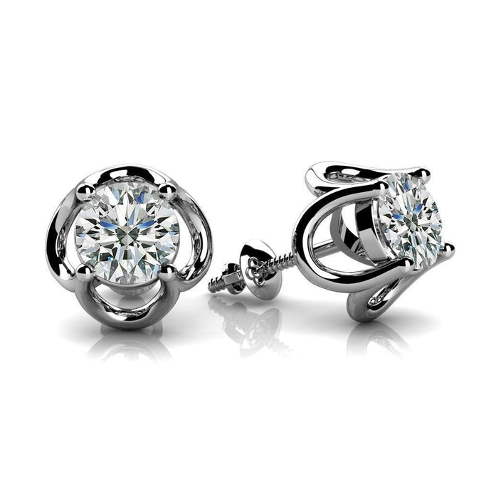 Diamanten Stud Earring Witgoud 2.50 Ct Prachtige ronde briljant geslepen - harrychadent.nl