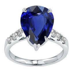 Diamanten Trouwring Peer Sri Lankaanse Saffier Prong Set 5 Karaat