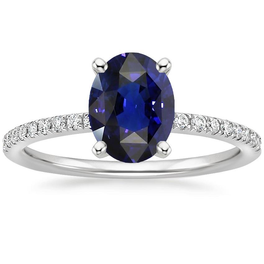 Diamanten Verlovingsring Met Accenten Ovale Blauwe Saffier 3 Karaat - harrychadent.nl