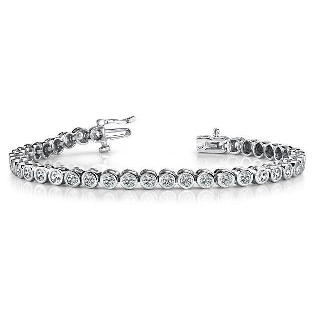 Diamanten armband rond briljant geslepen 6 kt witgouden 14K sieraden - harrychadent.nl