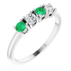 Diamanten band 0,80 karaat groene smaragd dames sieraden Nieuw
