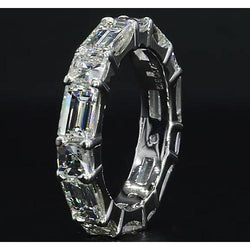 Diamanten band trouwring 6,30 karaat witgoud 14K sieraden
