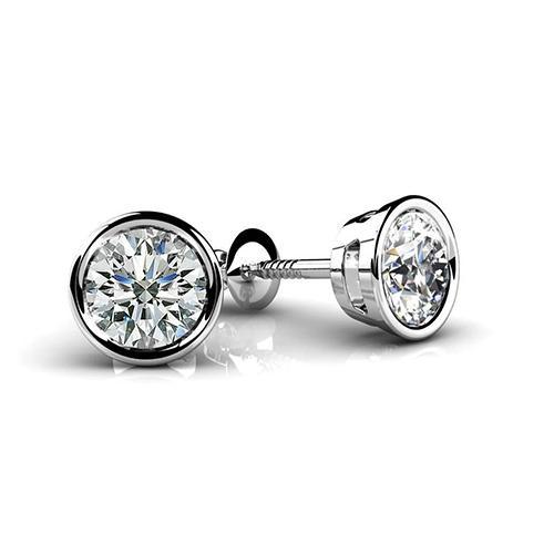 Diamanten dames oorknopjes 1.20 ct witgouden ringset rond geslepen - harrychadent.nl