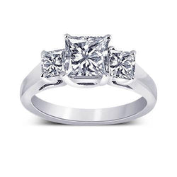 Diamanten drie stenen verlovingsring 2.31 karaat diamanten sieraden goud