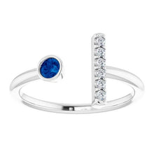 Afbeelding in Gallery-weergave laden, Diamanten edelsteen ring 0,48 karaat Ceylon blauwe saffier - harrychadent.nl
