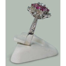 Afbeelding in Gallery-weergave laden, Diamanten en roze saffieren 1,15 ct. Bloem Stijl Ring Wit Goud 18K - harrychadent.nl
