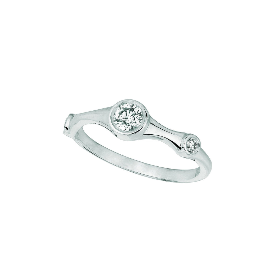 Diamanten fancy ring 0,31 karaat 14K witte halve eeuwigheid band - harrychadent.nl