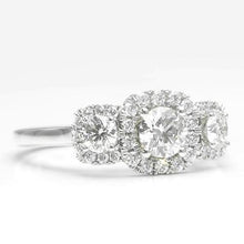 Afbeelding in Gallery-weergave laden, Diamanten halo ring 2,75 karaat griffenzetting wit goud dames sieraden - harrychadent.nl

