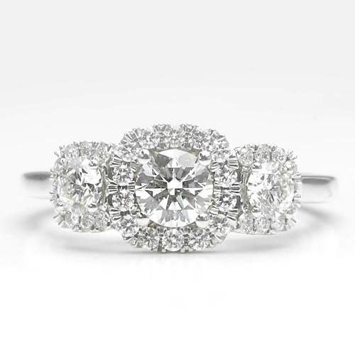 Diamanten halo ring 2,75 karaat griffenzetting wit goud dames sieraden - harrychadent.nl