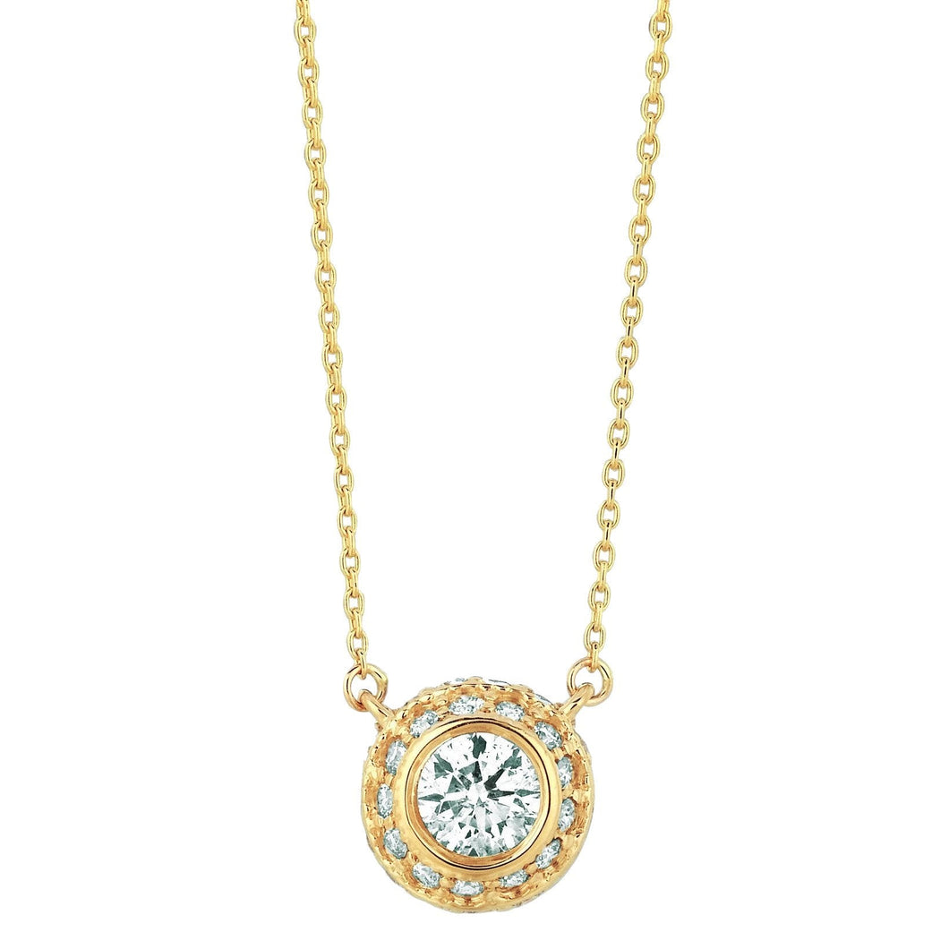 Diamanten halsketting hanger 1 karaat 14K geel goud vrouwen sieraden Nieuw - harrychadent.nl