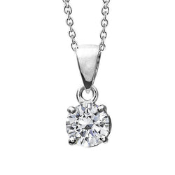 Diamanten halsketting hanger 1,25 karaat witgoud 14K rond geslepen