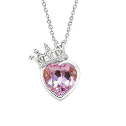Diamanten halsketting hanger hart geslepen roze kunziet 15.50 karaat goud 14K