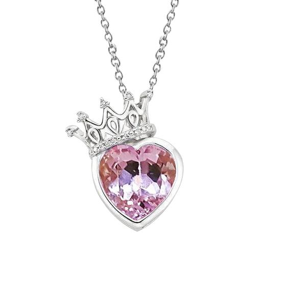 Diamanten halsketting hanger hart geslepen roze kunziet 15.50 karaat goud 14K - harrychadent.nl