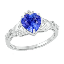Afbeelding in Gallery-weergave laden, Diamanten hart lichtblauwe saffier ring 2 karaat dames sieraden - harrychadent.nl
