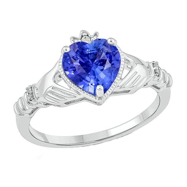 Diamanten hart lichtblauwe saffier ring 2 karaat dames sieraden - harrychadent.nl