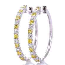 Afbeelding in Gallery-weergave laden, Diamanten hoepel oorbellen 4,80 karaat gele saffieren sieraden - harrychadent.nl
