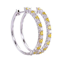 Afbeelding in Gallery-weergave laden, Diamanten hoepel oorbellen 4,80 karaat gele saffieren sieraden - harrychadent.nl
