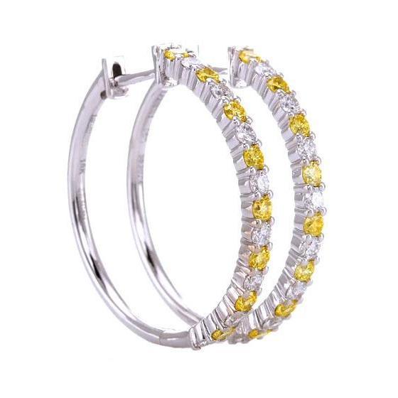 Diamanten hoepel oorbellen 4,80 karaat gele saffieren sieraden - harrychadent.nl