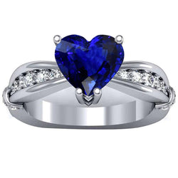 Diamanten jubileumring Ceylon saffier 3,50 karaat