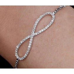 Diamanten ketting armband 4,20 karaat oneindigheidssymbool vrouwen sieraden 14K