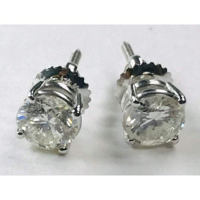 Diamanten oorknopjes 1,80 karaat witgoud 14K - harrychadent.nl
