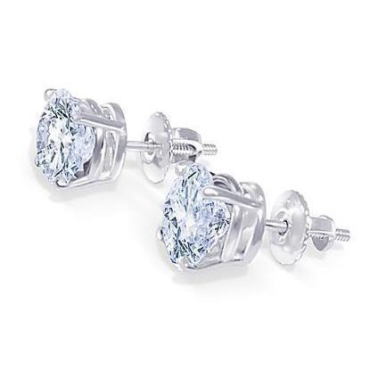 Diamanten oorknopjes 1,80 karaat witgoud 14K - harrychadent.nl