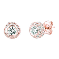 Diamanten oorknopjes 1,90 karaat 14K roze