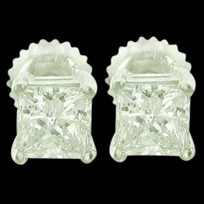 Diamanten oorknopjes 1.50 ct. Prinses Diamanten Studs - harrychadent.nl