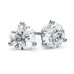Natuurlijke uit de aarde gewonnen diamanten oorknopjes 3.5 Ct massief 14K Witgoud