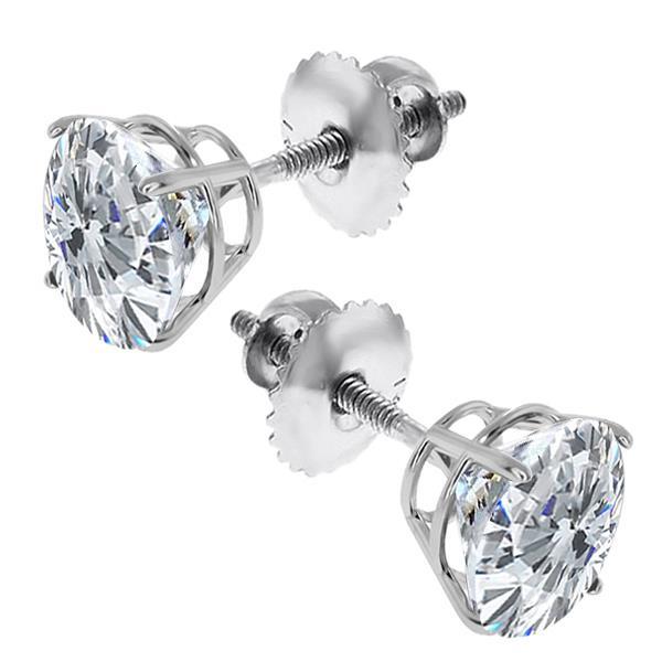 Diamanten oorknopjes fijne sieraden 2.20 karaat 14K witgoud - harrychadent.nl