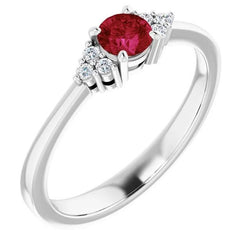 Diamanten ring 1 karaat Birmese robijn sieraden Nieuw