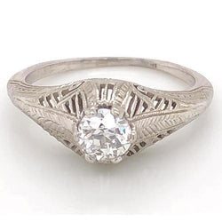 Diamanten ring 1 karaat vintage stijl filigraan Milgrain mannen Nieuw