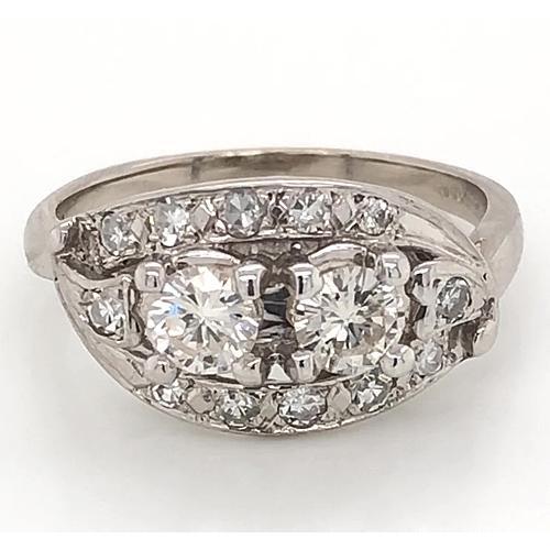Diamanten ring 2,34 karaat antieke stijl filigraan wit goud Nieuw - harrychadent.nl
