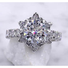 Afbeelding in Gallery-weergave laden, Diamanten ring Starburst 3 karaat dames 14K witgouden sieraden - harrychadent.nl
