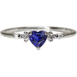 Diamanten ring hart blauwe saffier 5 steen 1,25 karaat gouden sieraden