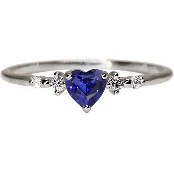 Diamanten ring hart blauwe saffier 5 steen 1,25 karaat gouden sieraden - harrychadent.nl