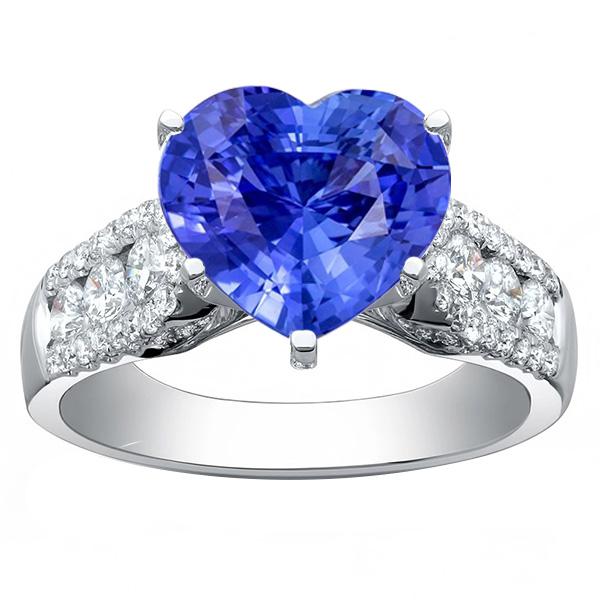 Diamanten ring hartvormige lichtblauwe saffier sieraden 5,50 karaat - harrychadent.nl