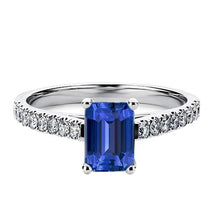 Afbeelding in Gallery-weergave laden, Diamanten ring smaragd blauwe saffier edelsteen met accenten 2,50 karaat - harrychadent.nl
