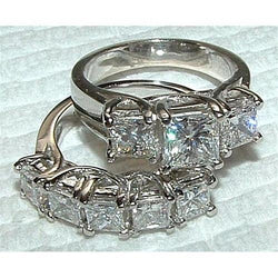 Diamanten ring verlovingsband set nieuw 4,51 karaat wit goud 14K