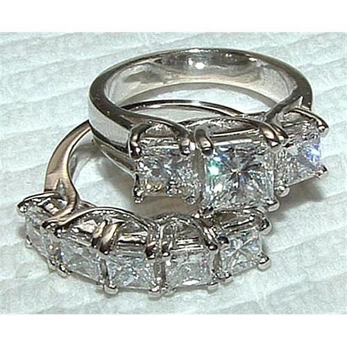Diamanten ring verlovingsband set nieuw 4,51 karaat wit goud 14K - harrychadent.nl